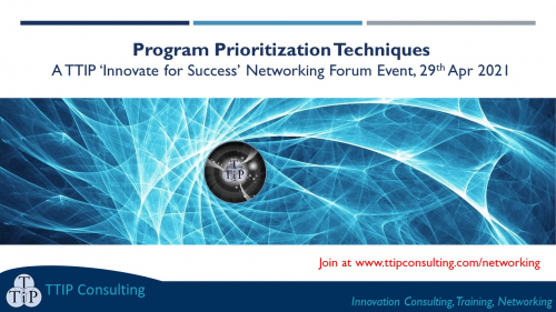 'Program Prioritization Techniques', a TTIP 'Innovate for Success' Networking Forum Event